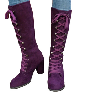 ⭐️NWT PURPLE Lace Up Boots
